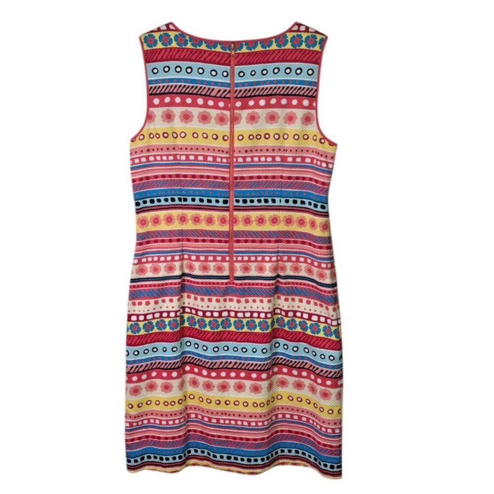 Talbots Sleeveless Textured Knit Dress Multicolor Exposed Zipper Size 14 - Picture 3 of 11